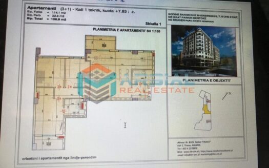 Shitet Apartament 3+1 Pallati Moxart, Qëndër, Tiranë