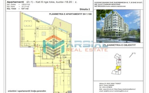 Shitet Apartament 2+1 Pallati Moxart, Qëndër, Tiranë